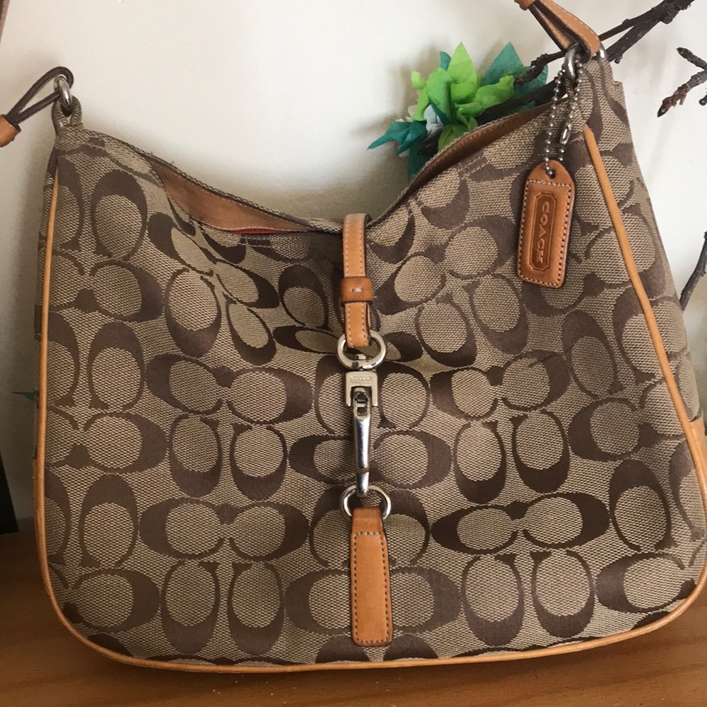 Vintage Coach monogram hobo.